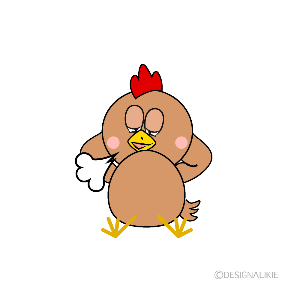 Relaxing Brown Chicken Cartoon Character Image