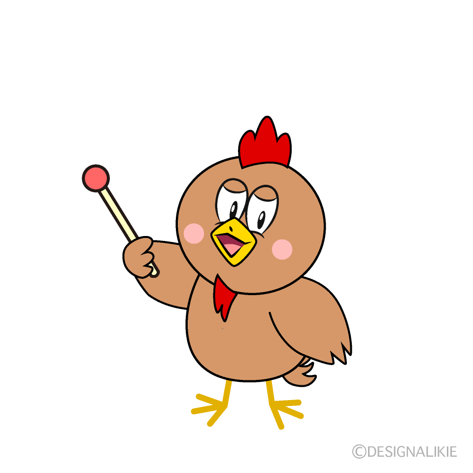 Speaking Brown Chicken Cartoon Character Image