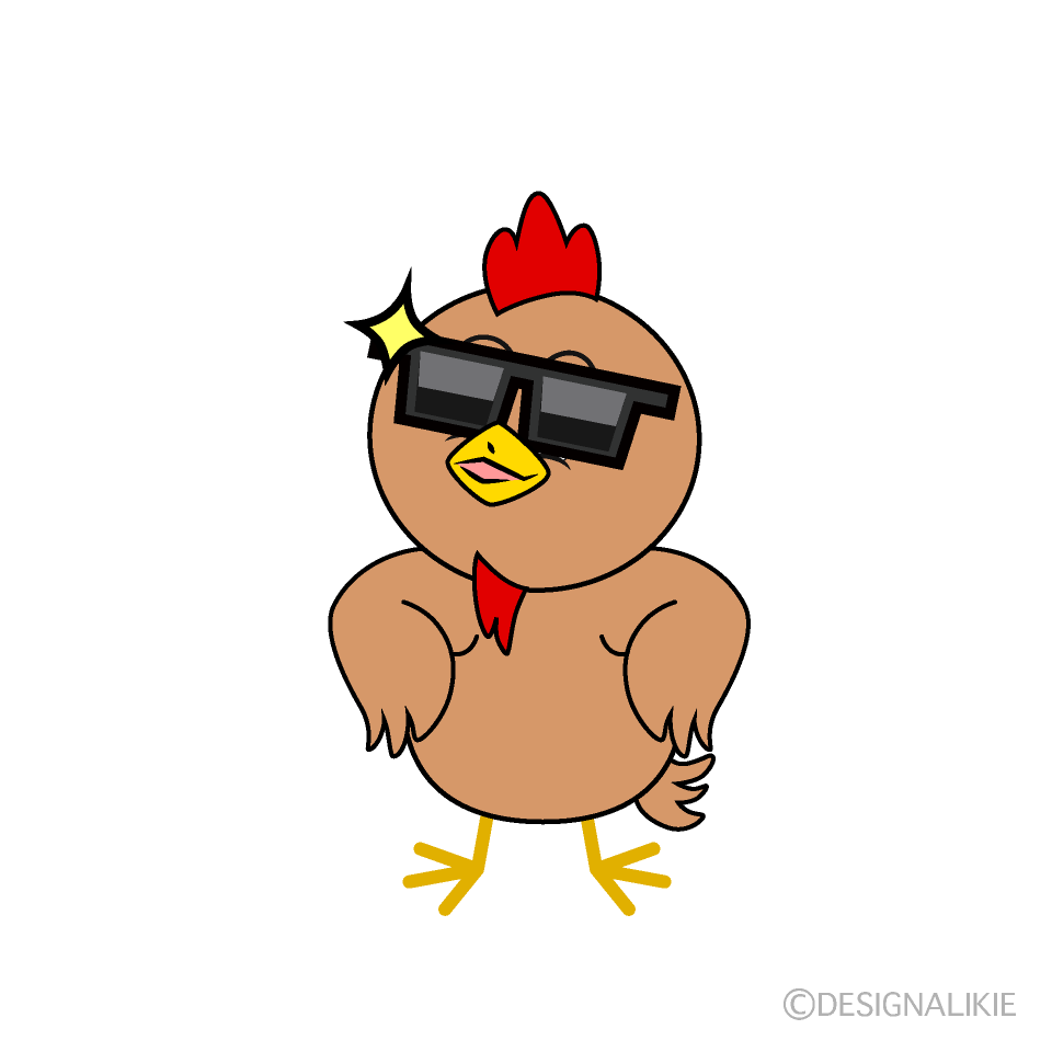 Cool Brown Chicken Cartoon Character Image