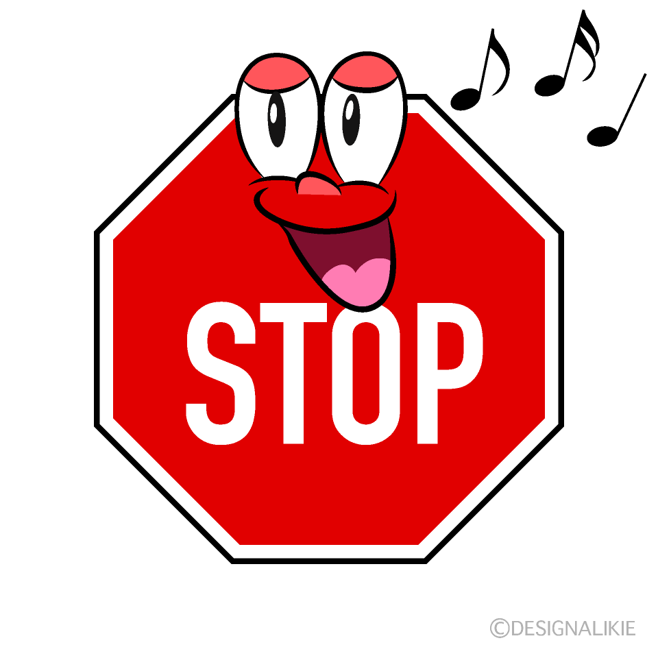 Singing Stop Sign Cartoon Character Image