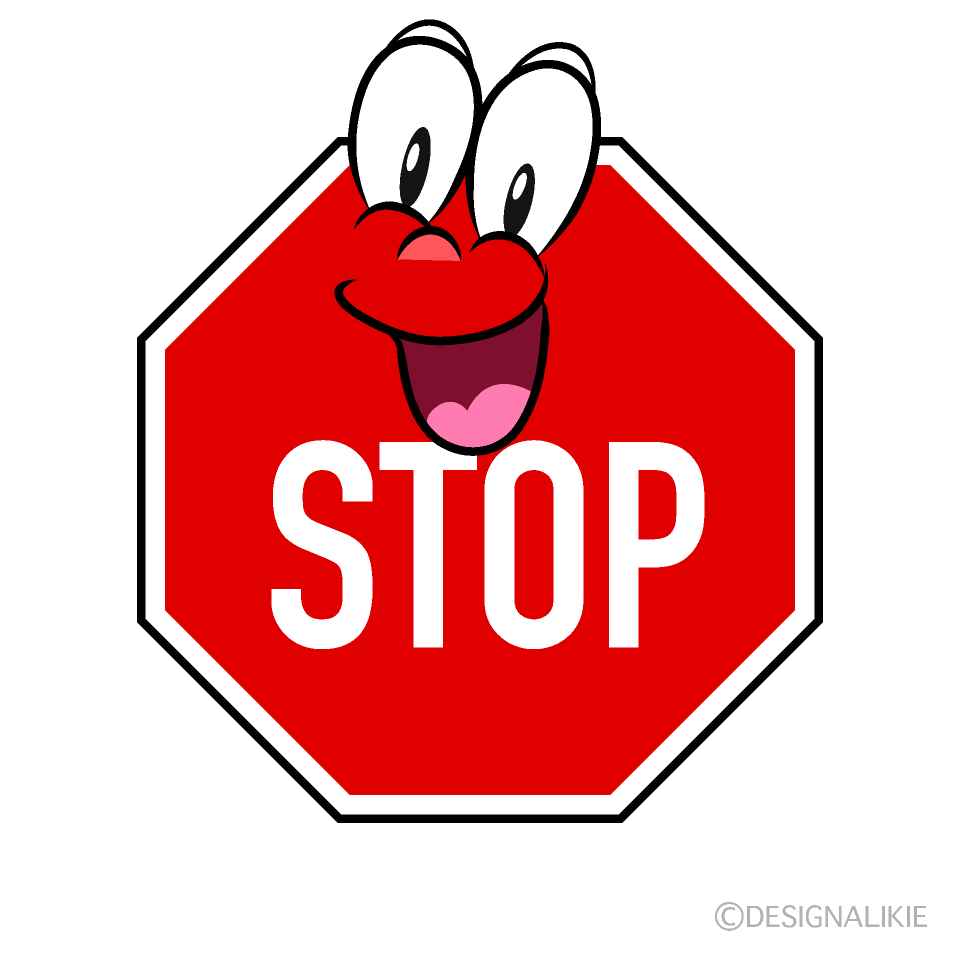 Surprising Stop Sign Cartoon Character Image