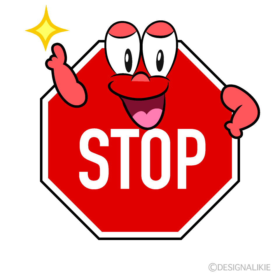 Posing Stop Sign Cartoon Character Image