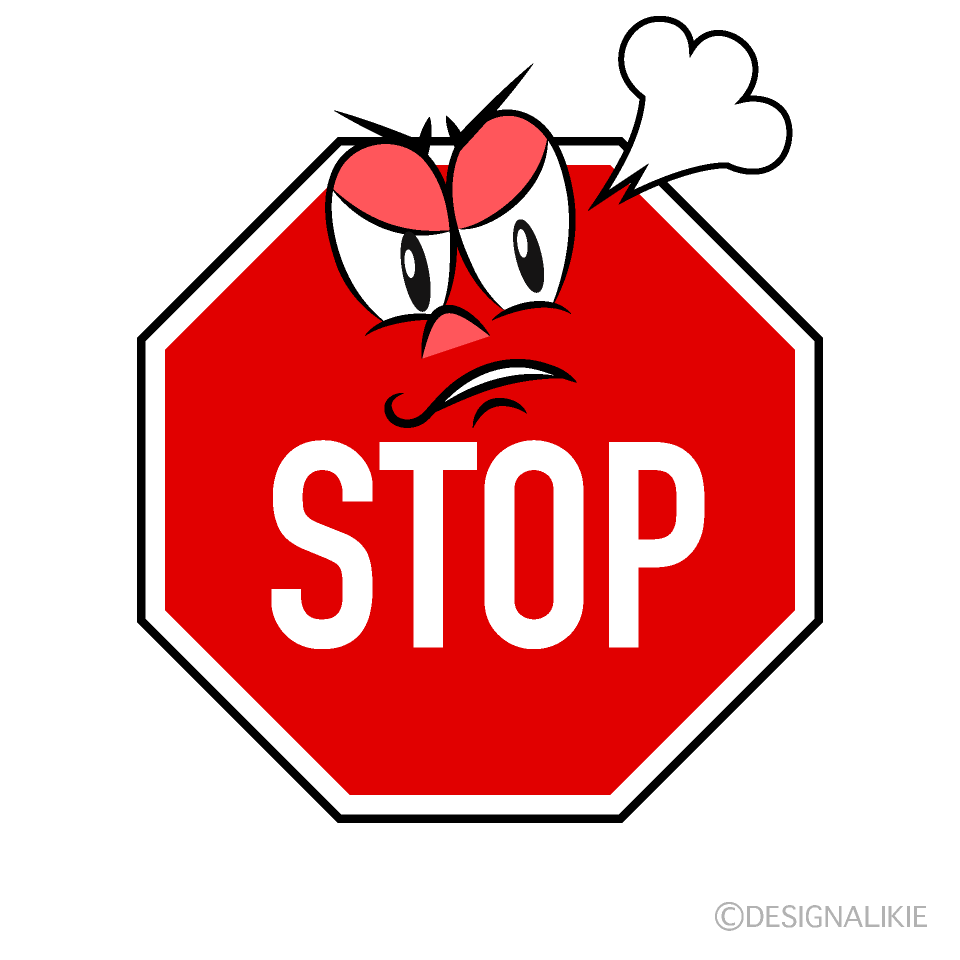 Angry Stop Sign Cartoon Character Image