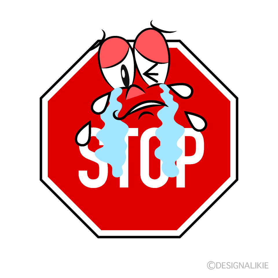 Free Crying Stop Sign Cartoon Clipart Image | Charatoon