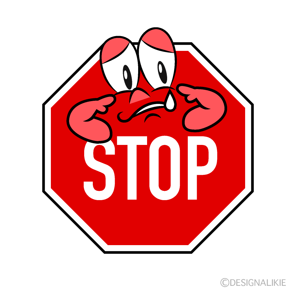 Sad Stop Sign Cartoon Character Image