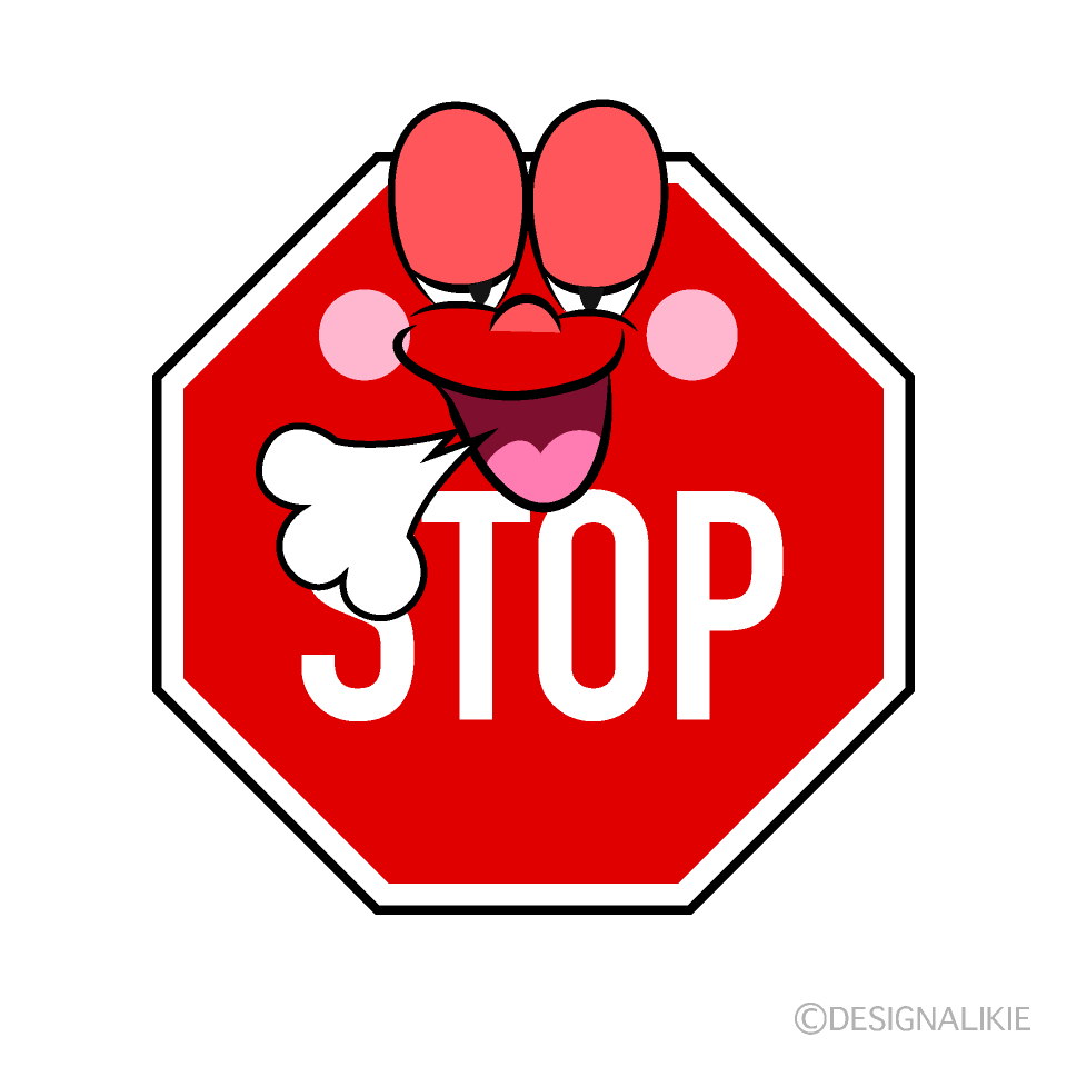 Relaxing Stop Sign Cartoon Character Image