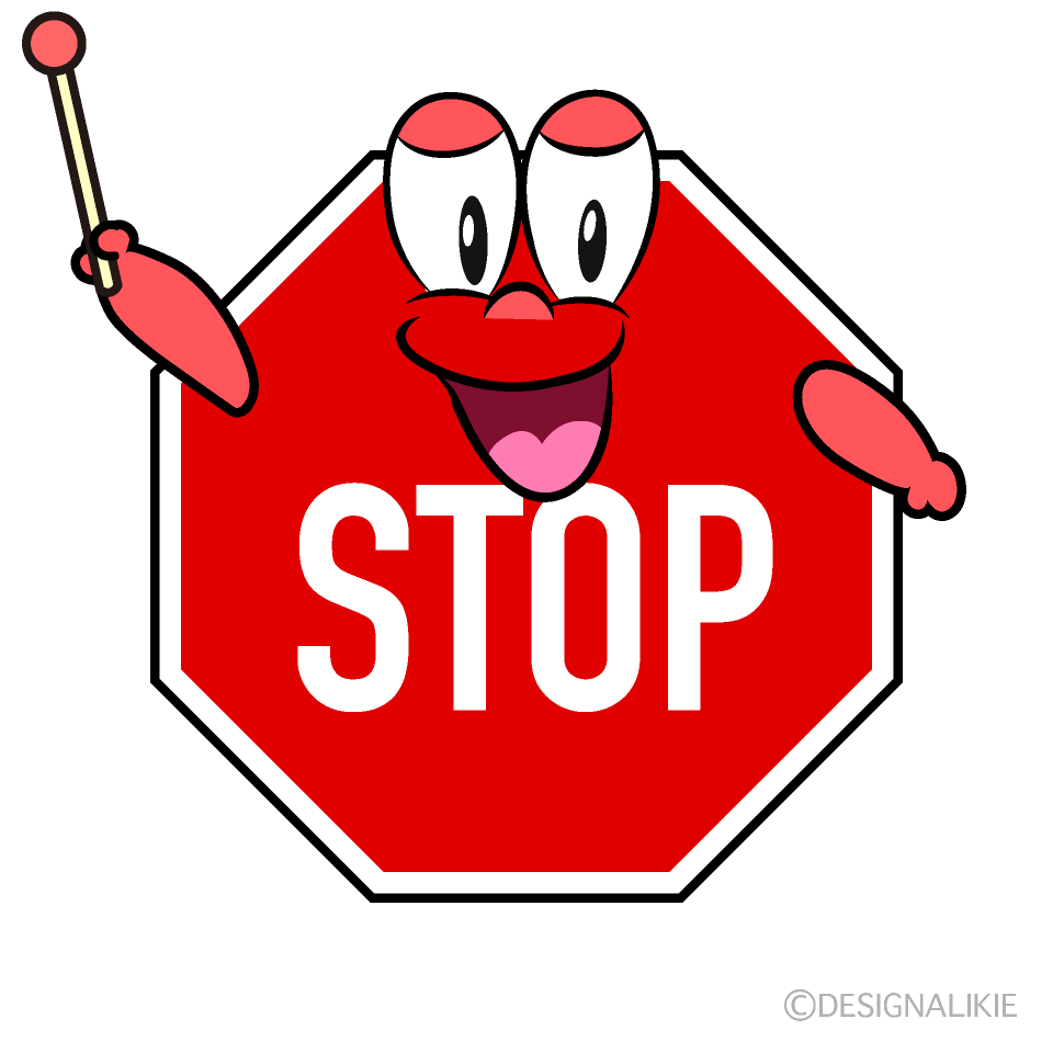 Speaking Stop Sign Cartoon Character Image