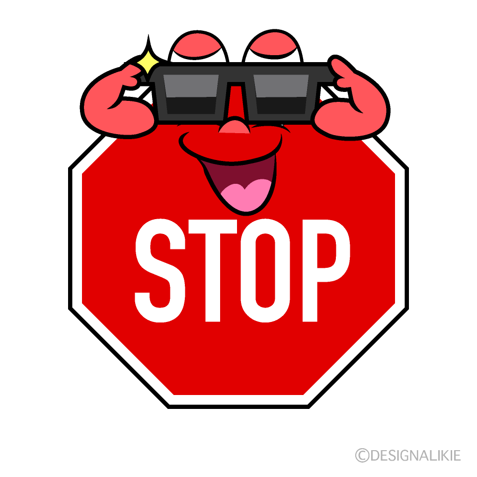 Cool Stop Sign Cartoon Character Image