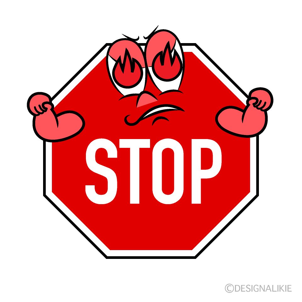 Enthusiasm Stop Sign Cartoon Character Image