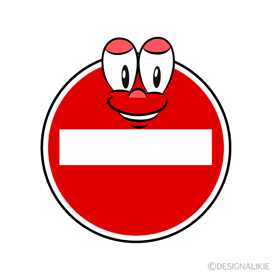 No Entry Cartoon Character Image