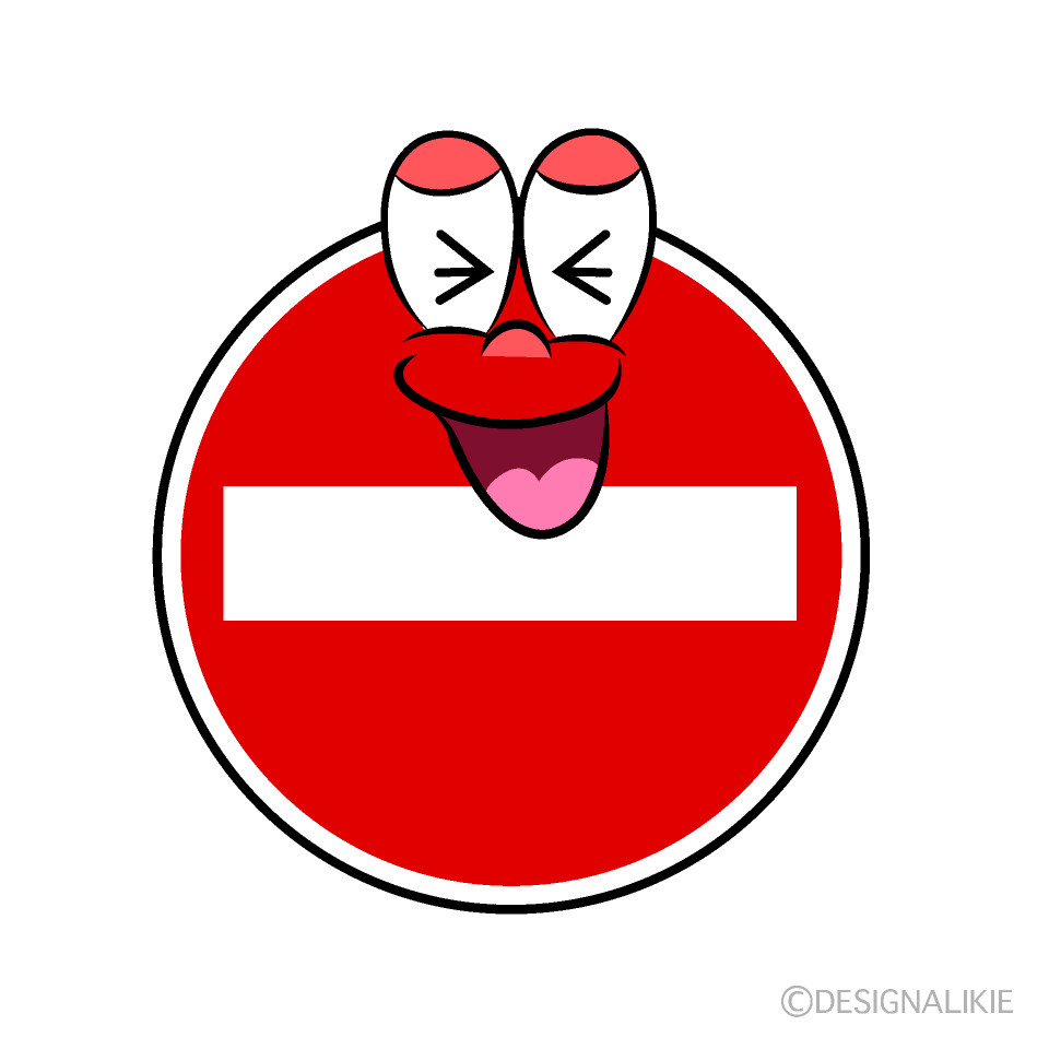 Laughing No Entry Cartoon Character Image