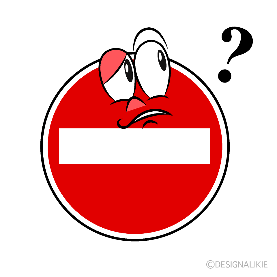 Thinking No Entry Cartoon Character Image