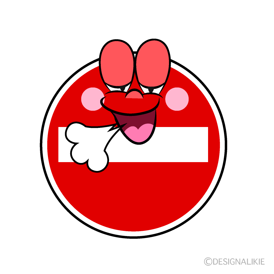 Relaxing No Entry Cartoon Character Image