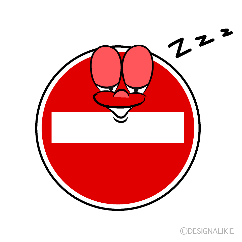 Sleeping No Entry Cartoon Character Image