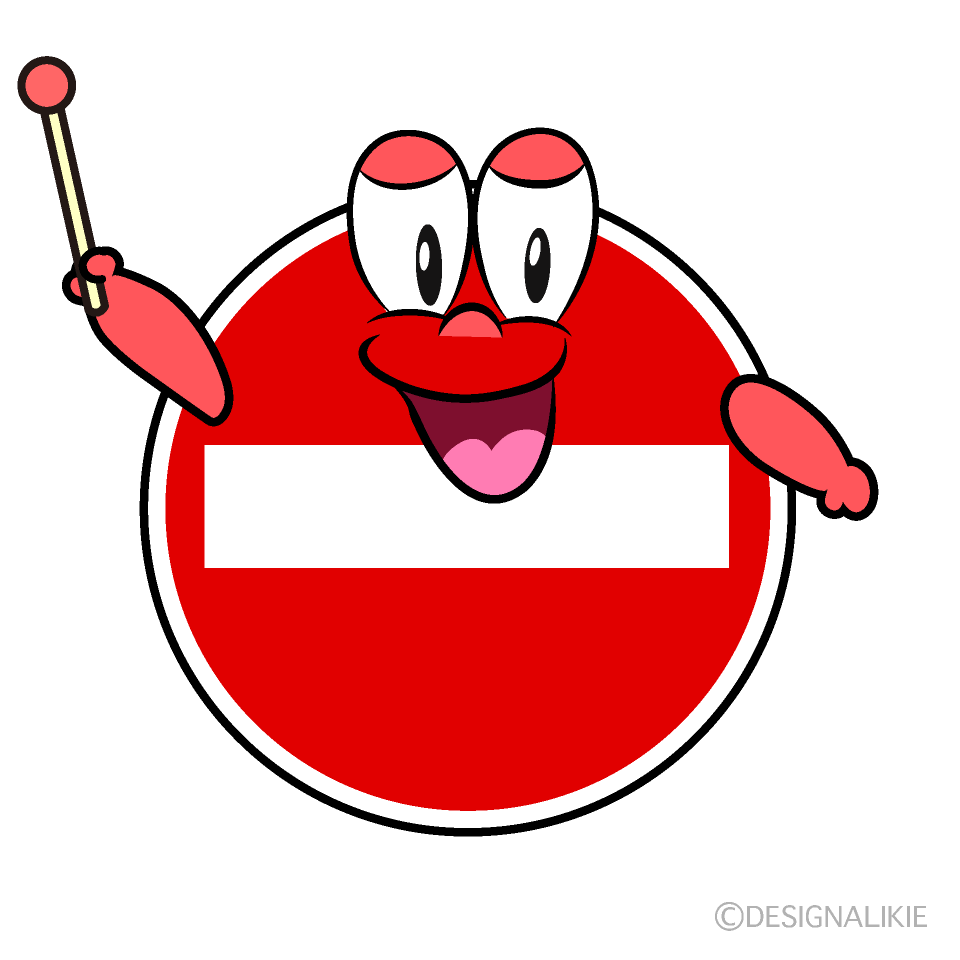 Speaking No Entry Cartoon Character Image