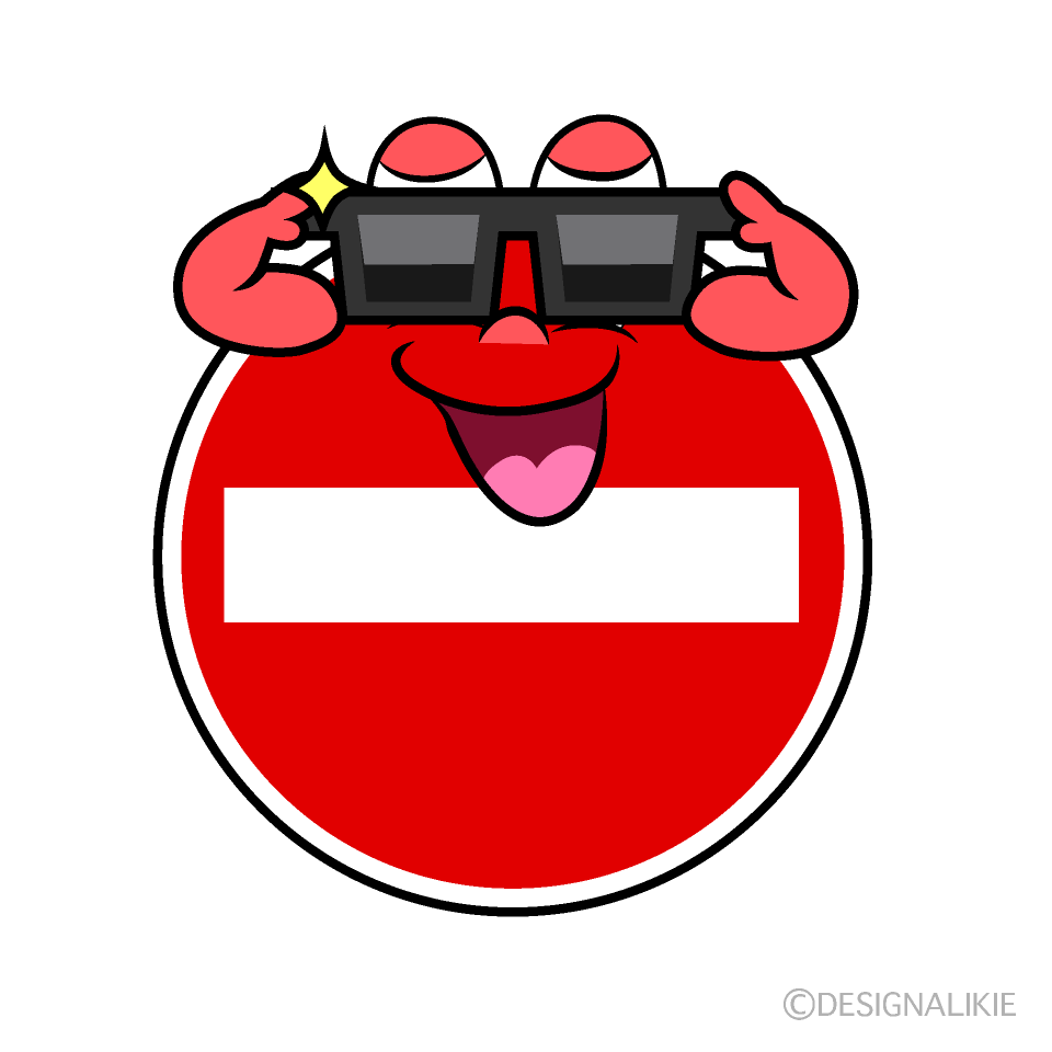 Cool No Entry Cartoon Character Image