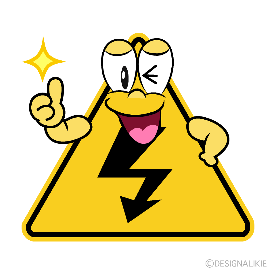 Thumbs up High Voltage Cartoon Character Image