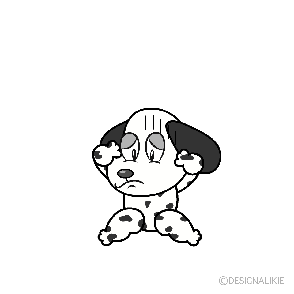 Depressed Dalmatian Cartoon Character Image