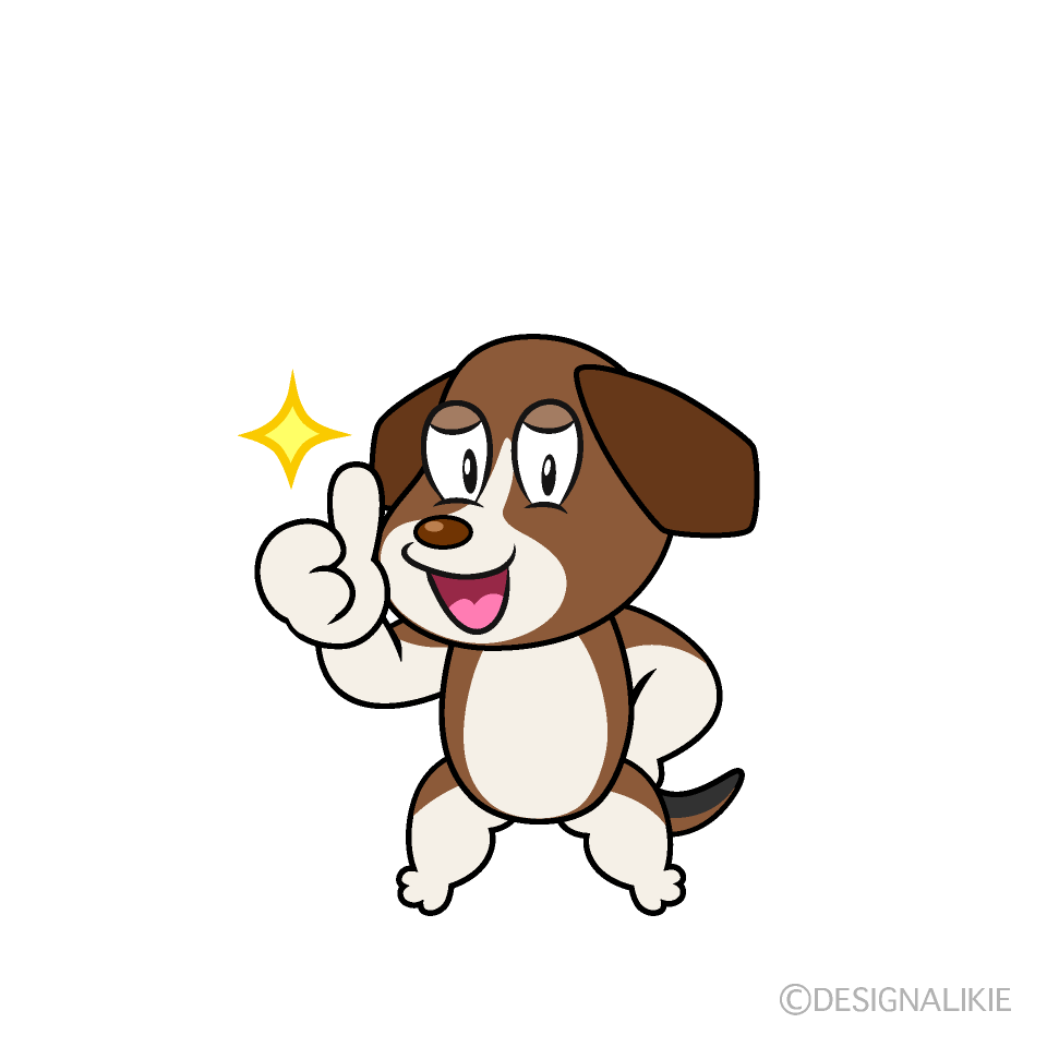 Free Thumbs up Beagle Cartoon Character Clipart | Charatoon