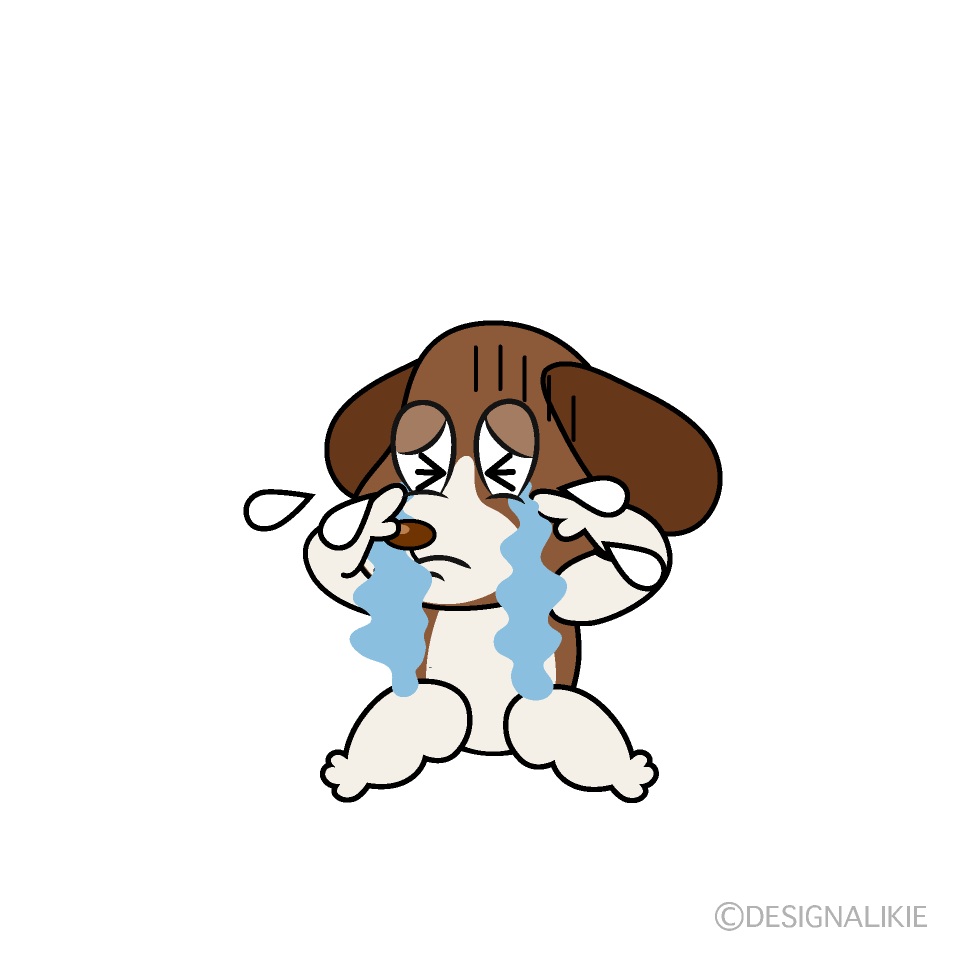 Crying Beagle Cartoon Character Image