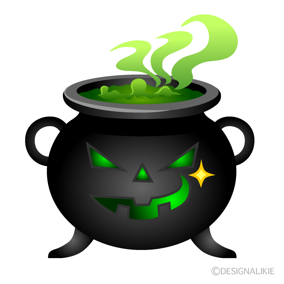 Grinning Cauldron Cartoon Character Image