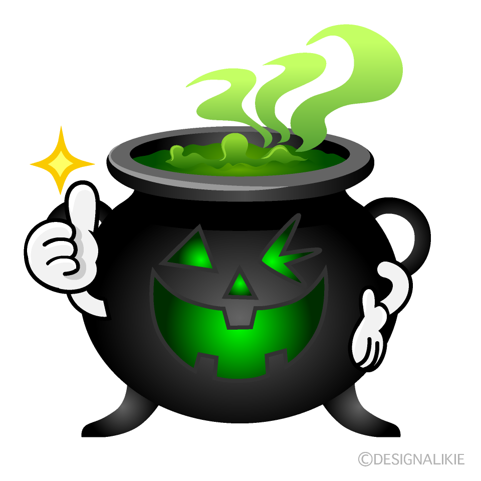 Thumbs up Cauldron Cartoon Character Image