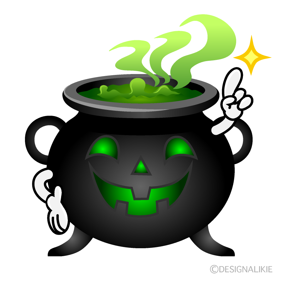 Posing Cauldron Cartoon Character Image