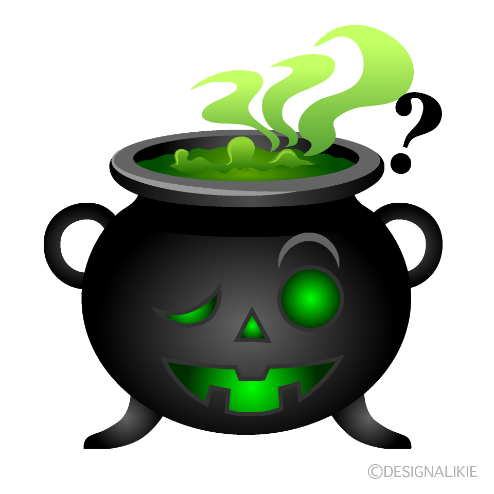 Thinking Cauldron Cartoon Character Image