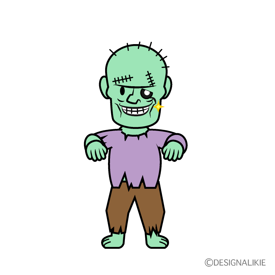 Grinning Zombie Cartoon Character Image