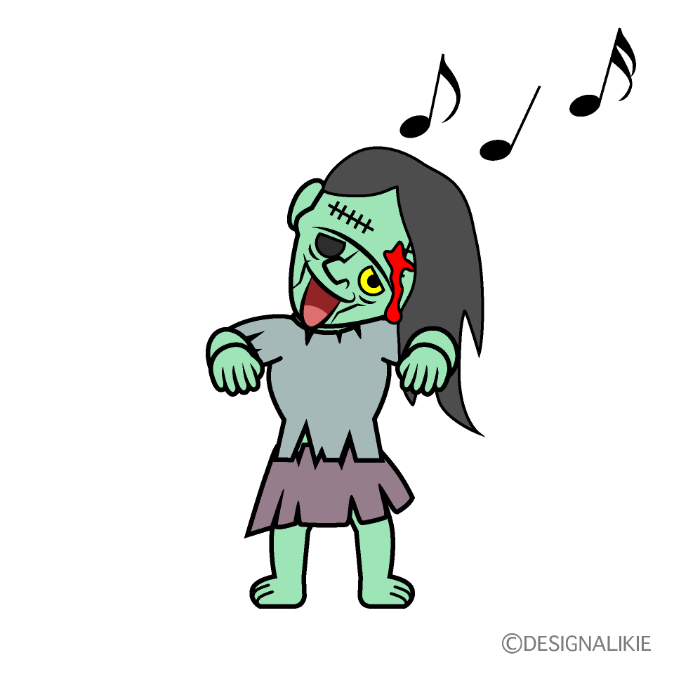 Singing Zombie Cartoon Character Image