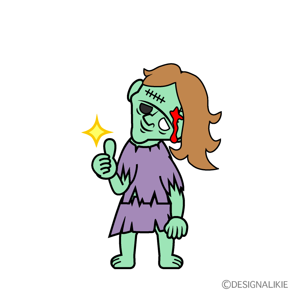 Thumbs up Zombie Cartoon Character Image