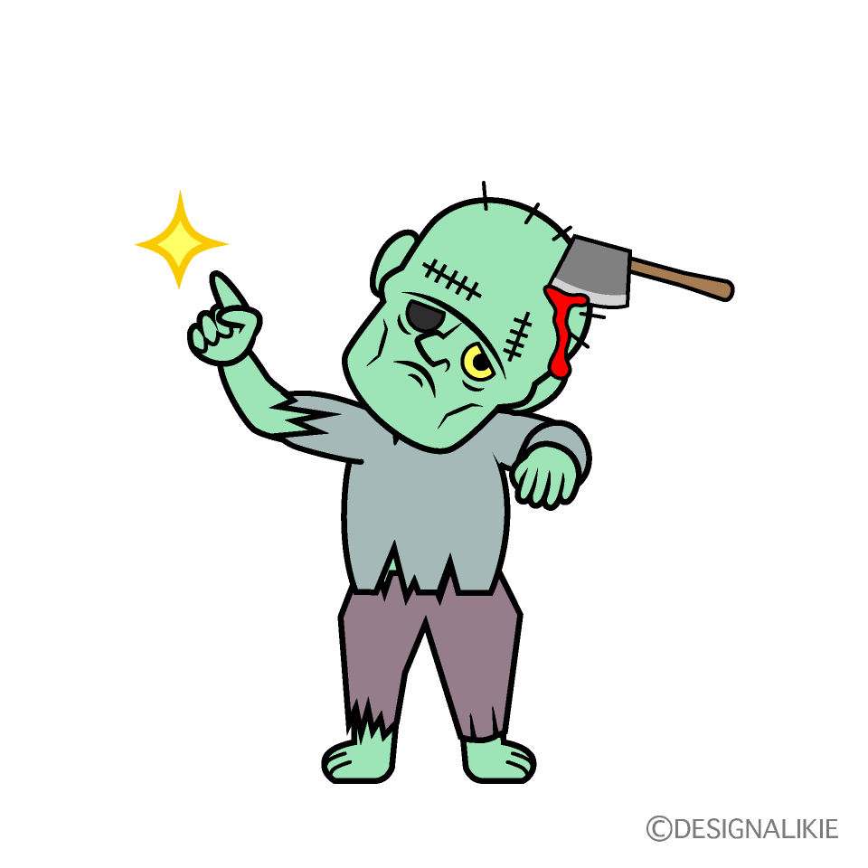 Posing Zombie Cartoon Character Image