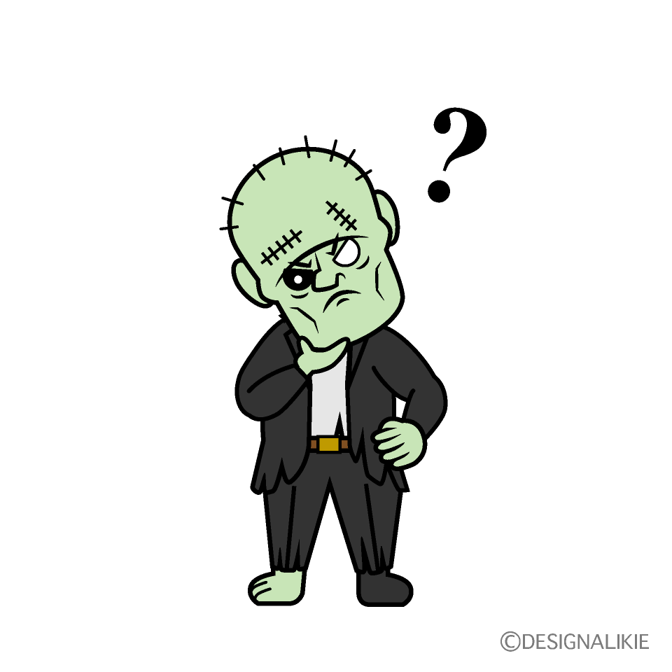 Thinking Zombie Cartoon Character Image