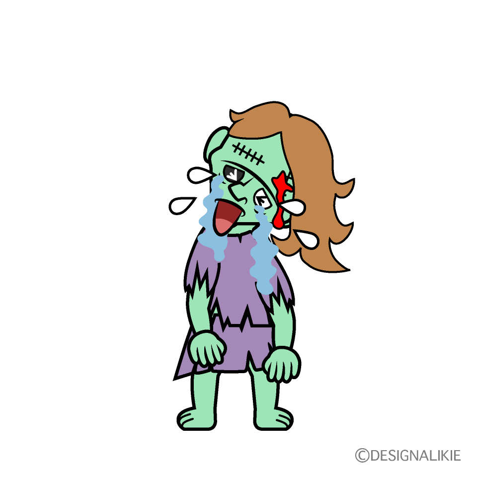 Crying Zombie Cartoon Character Image