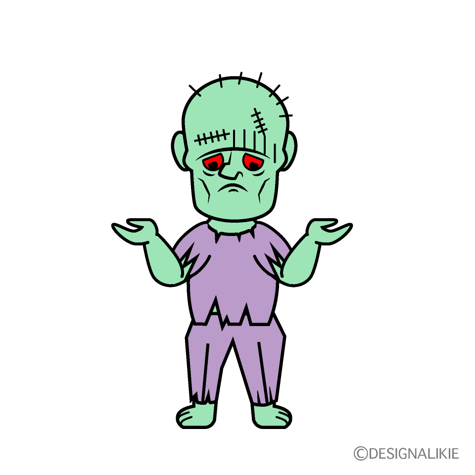 Troubled Zombie Cartoon Character Image