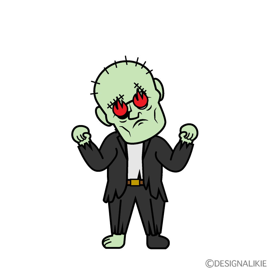 Enthusiasm Zombie Cartoon Character Image