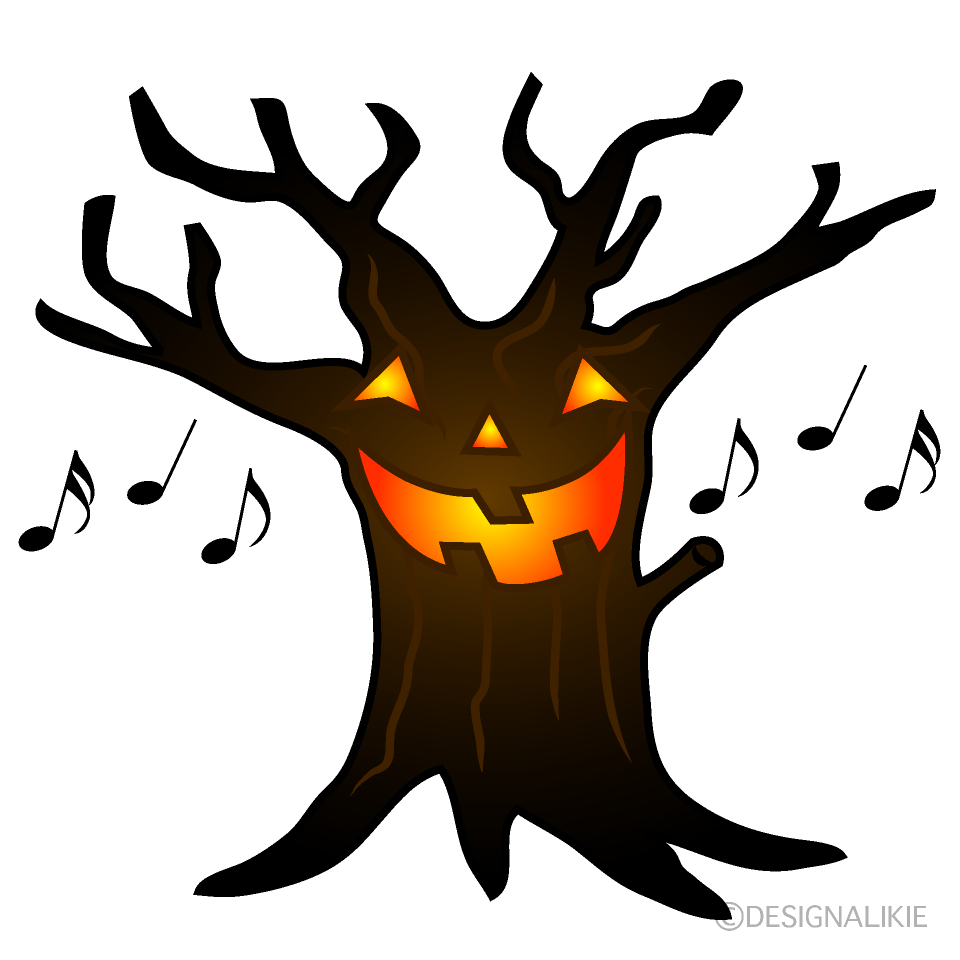 Singing Spooky Tree Cartoon Character Image