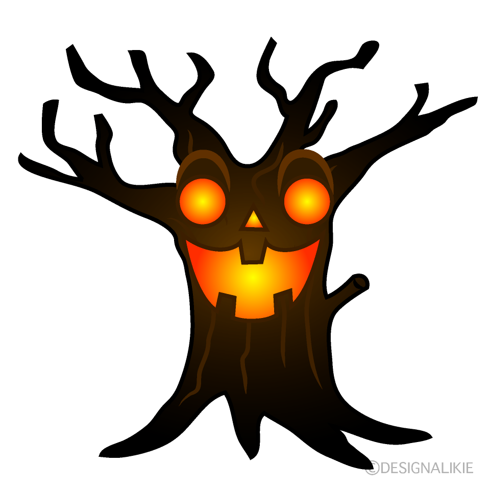 Surprising Spooky Tree Cartoon Character Image