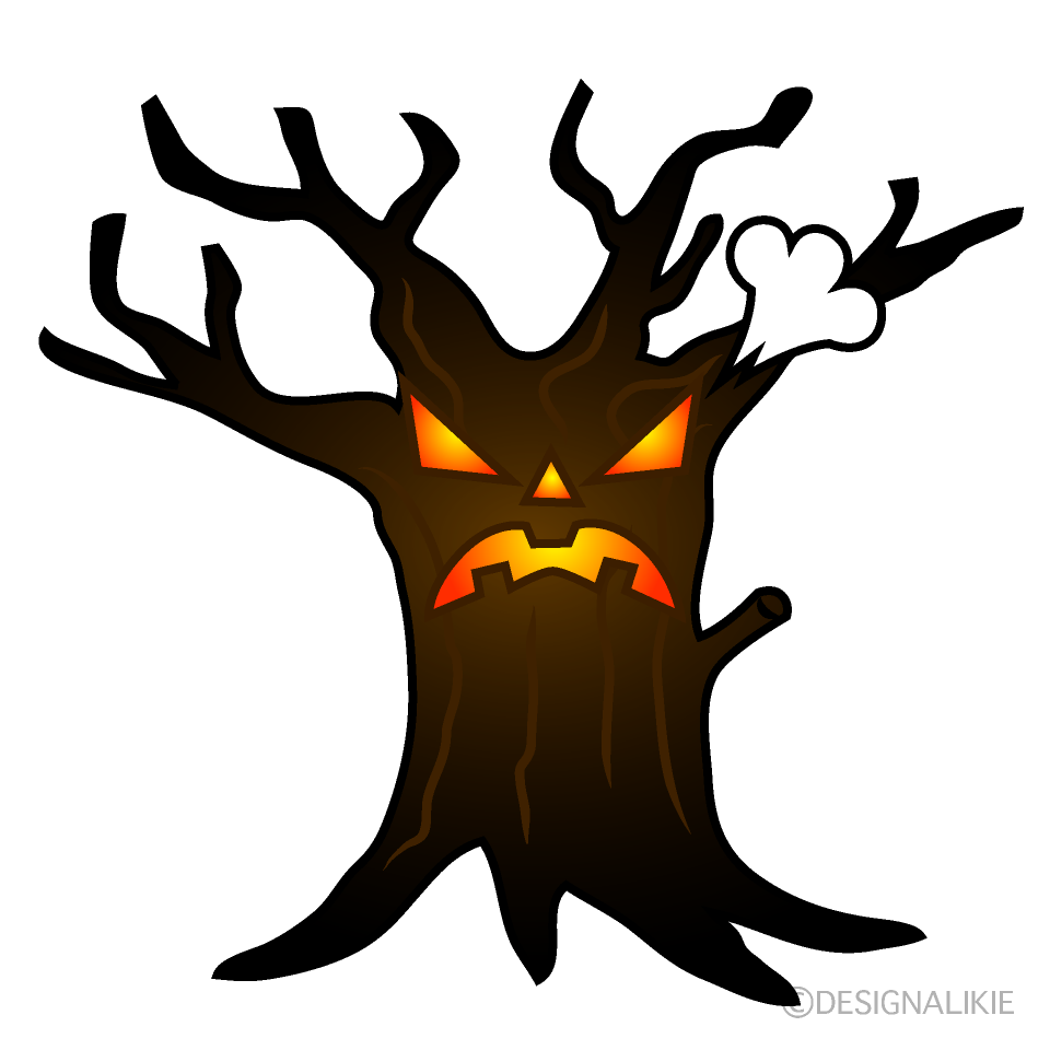 Angry Spooky Tree Cartoon Character Image