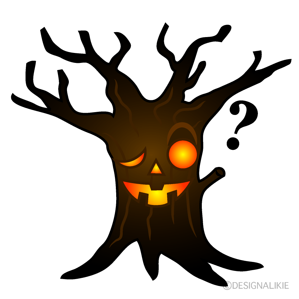 Thinking Spooky Tree Cartoon Character Image