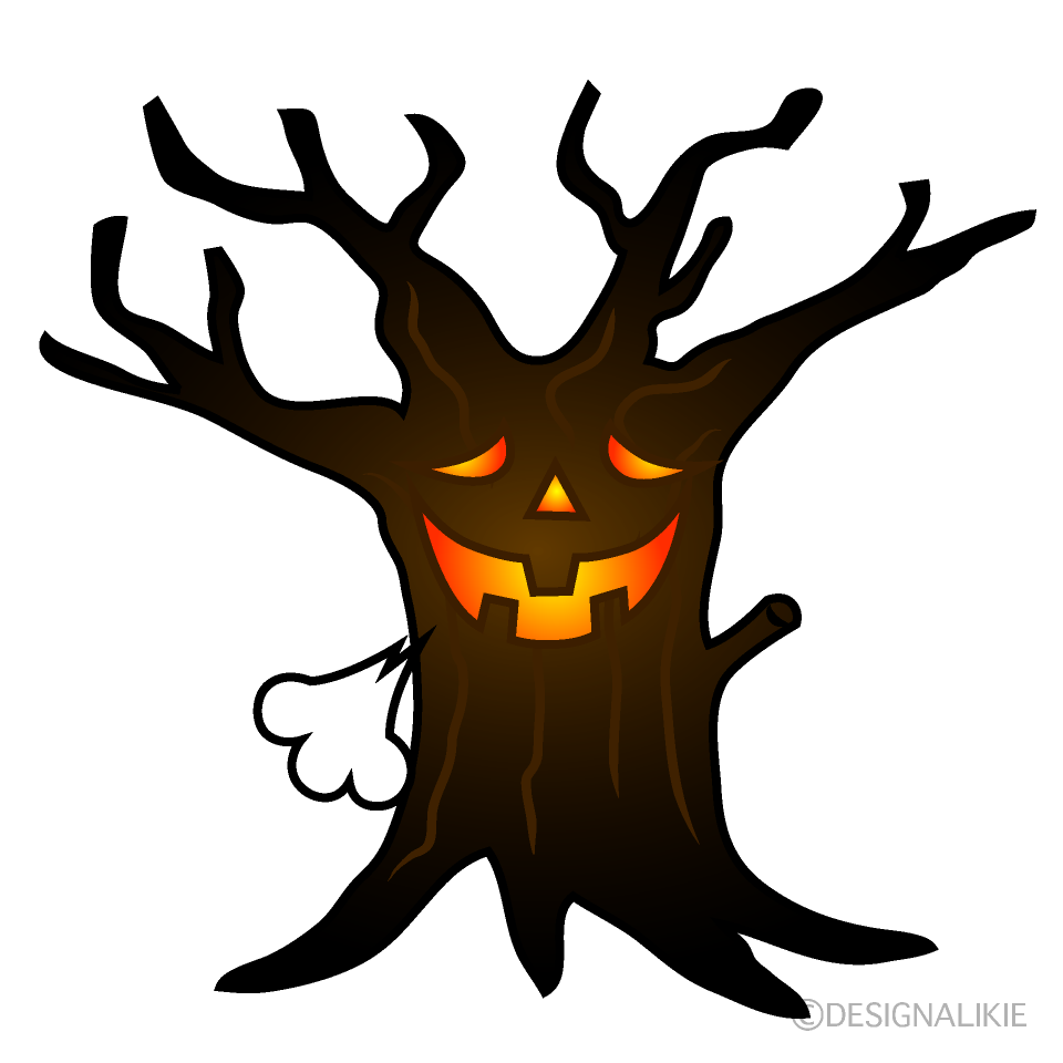 Relaxing Spooky Tree Cartoon Character Image