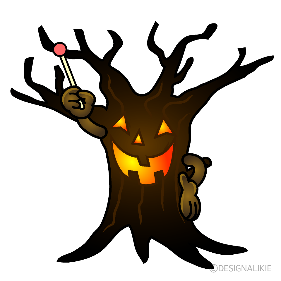 Speaking Spooky Tree Cartoon Character Image