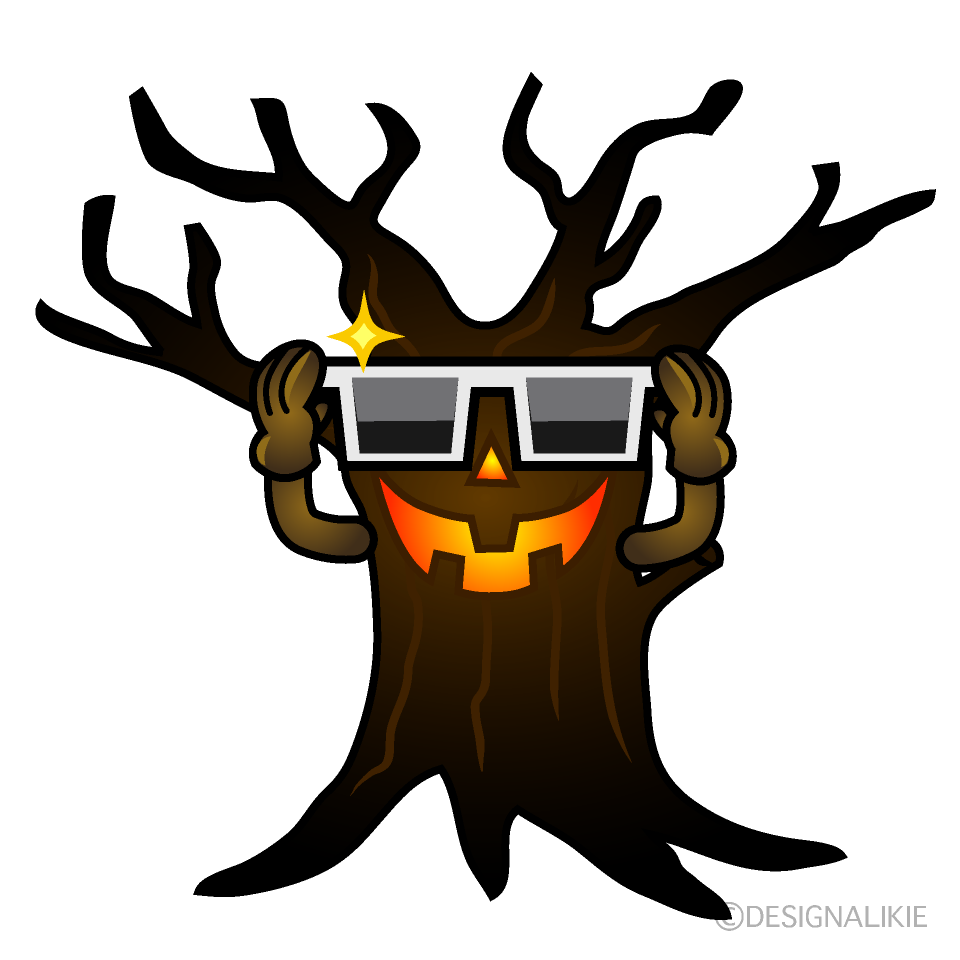 Cool Spooky Tree Cartoon Character Image