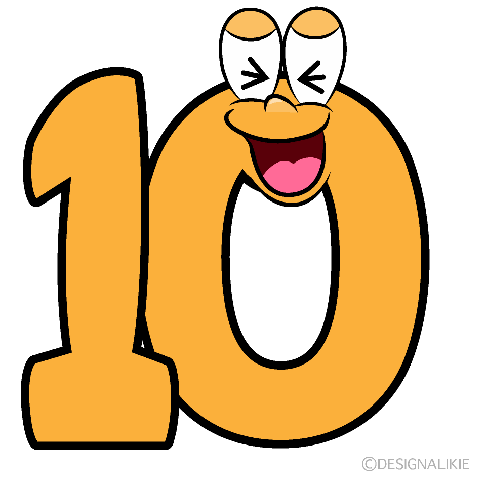 Laughing Number 10 Cartoon Character Image