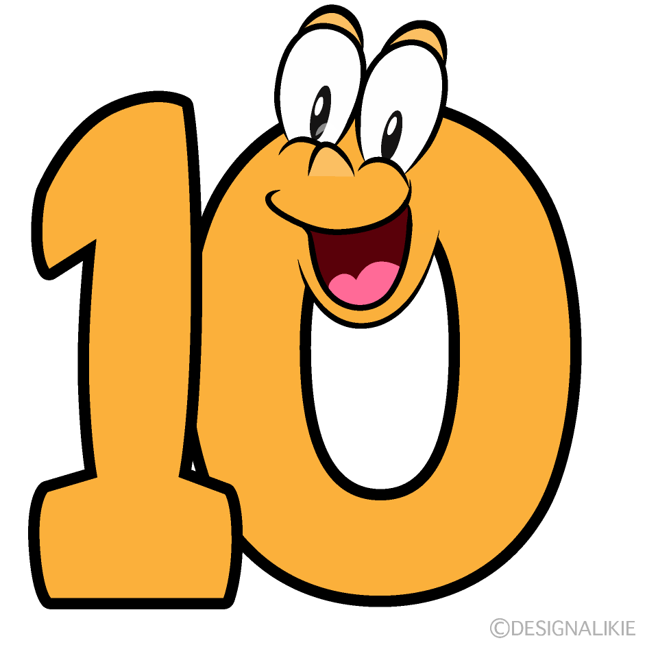 Surprising Number 10 Cartoon Character Image