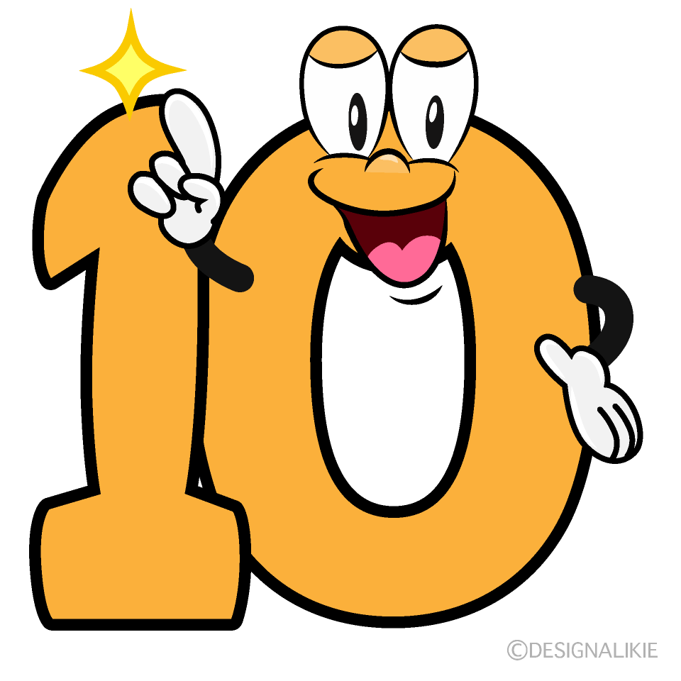 Posing Number 10 Cartoon Character Image