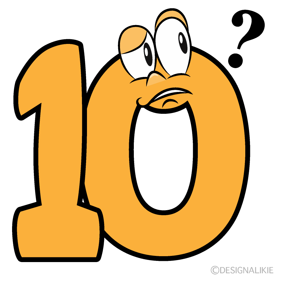 Thinking Number 10 Cartoon Character Image