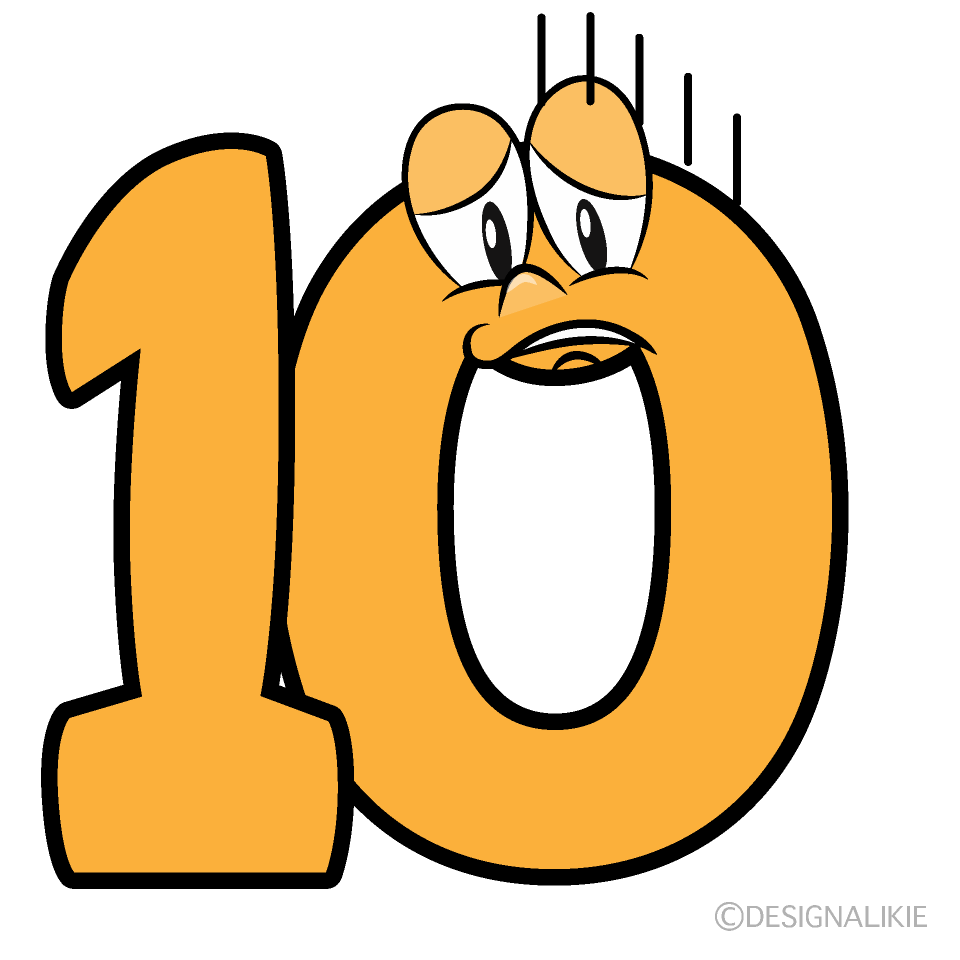 Depressed Number 10 Cartoon Character Image