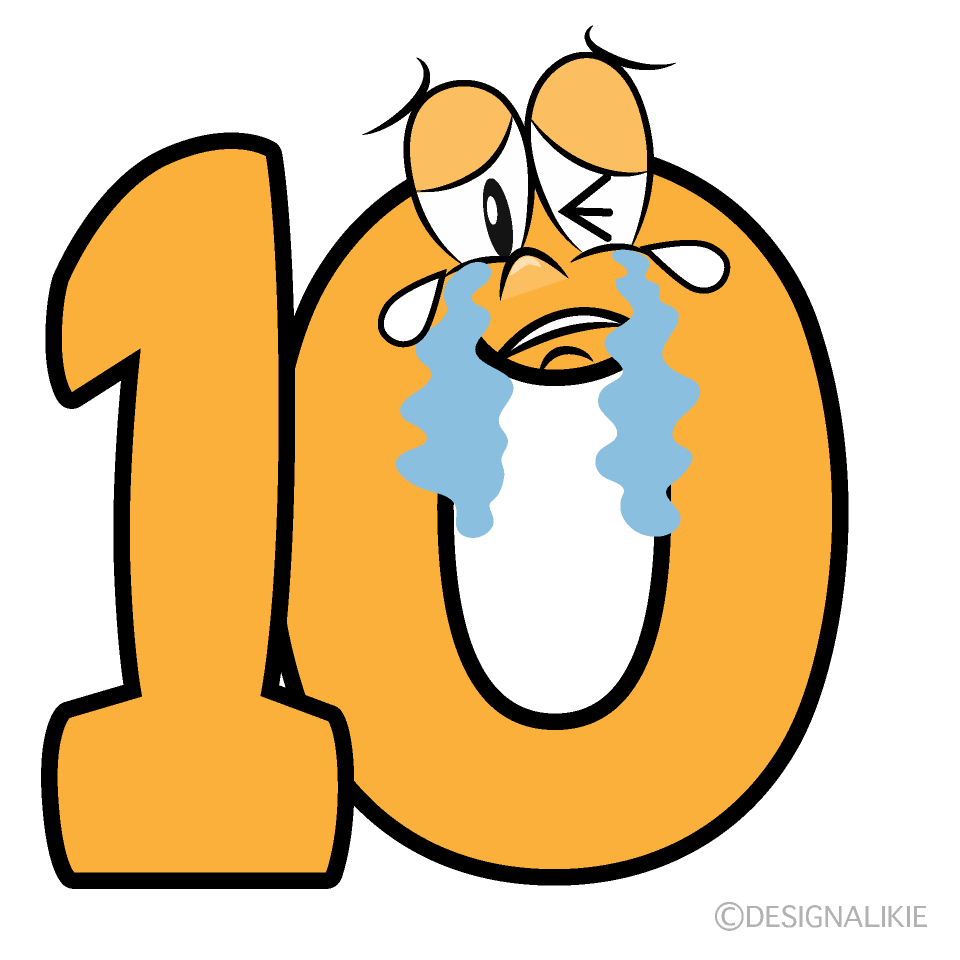 Crying Number 10 Cartoon Character Image