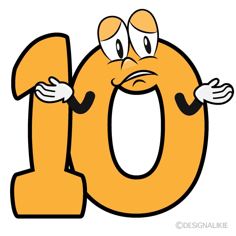 Troubled Number 10 Cartoon Character Image